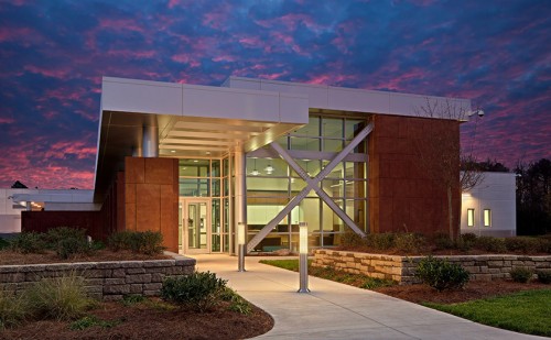 Remote secure entry pavilion welcomes and processes visitors and deliveries to the State of Tennessee's consolidated data center and command center