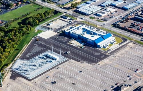 Substation and Emergency Power Plant Aerial Photo